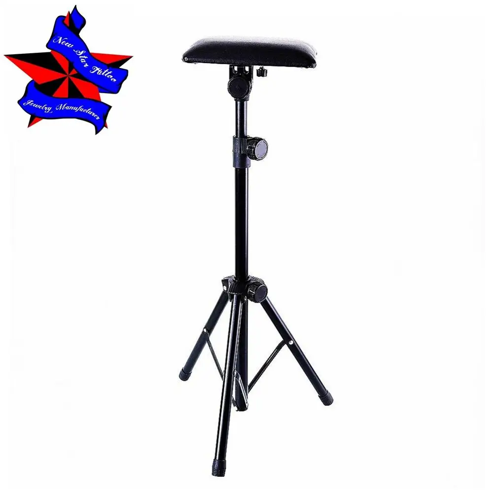 Tattoo Arm Rest Leg Rest Adjustable Height Tattoos Armrest PVC Leather Stand Tripod With Foldable Sponge Pad Studio Chair Stand