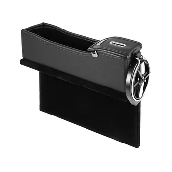 

New PU Leather Seat Side Storage Box Multifunction Auto Gap Catcher Coin Collector Cup Holder Car Styling Interior Accessories