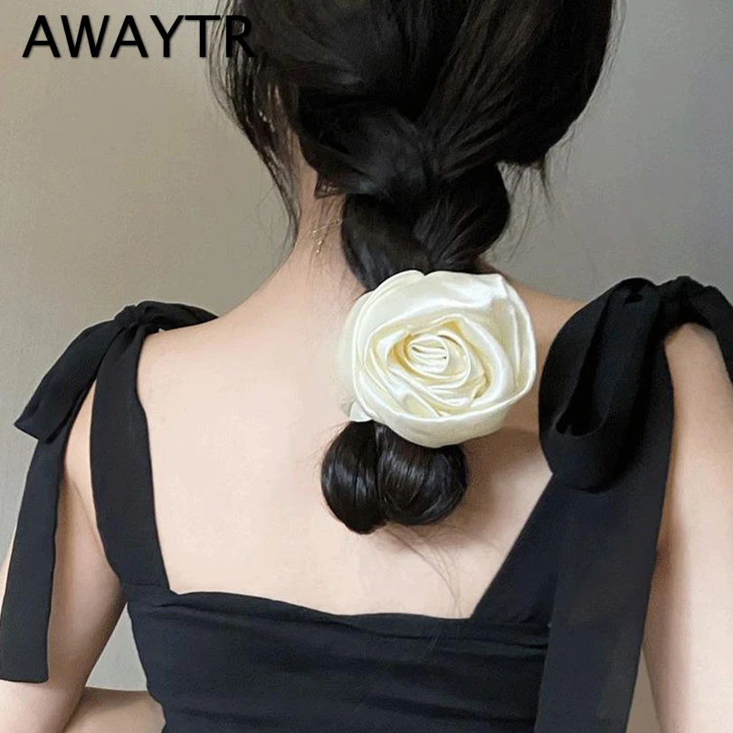 Yokawe Haarseil Mit Rosen-Dekor – Elastisch, Größe 12x9 Cm, Für Damen, Schwarz