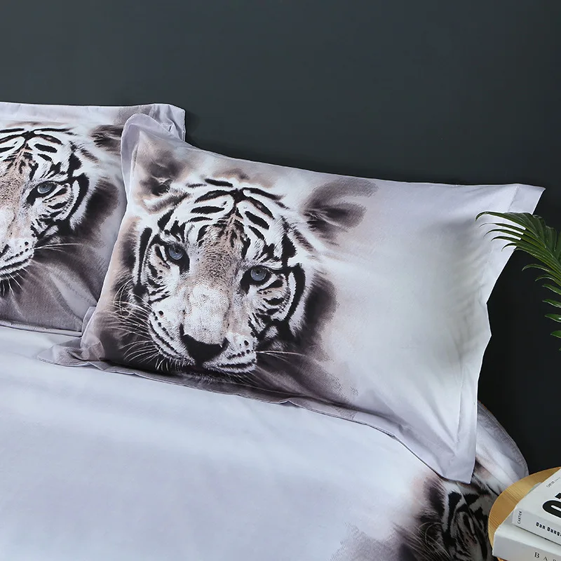 Комплект постельного белья с цифровым принтом тигра, дизайнерский пододеяльник, Комплект постельного белья в богемном стиле, 4 шт. BE1253