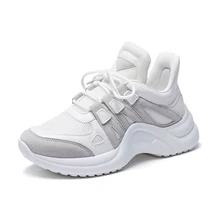 Женские кожаные кроссовки; женская обувь на платформе; женские кроссовки, визуально увеличивающие рост; Zapatillas Sujer; большие размеры 35-42