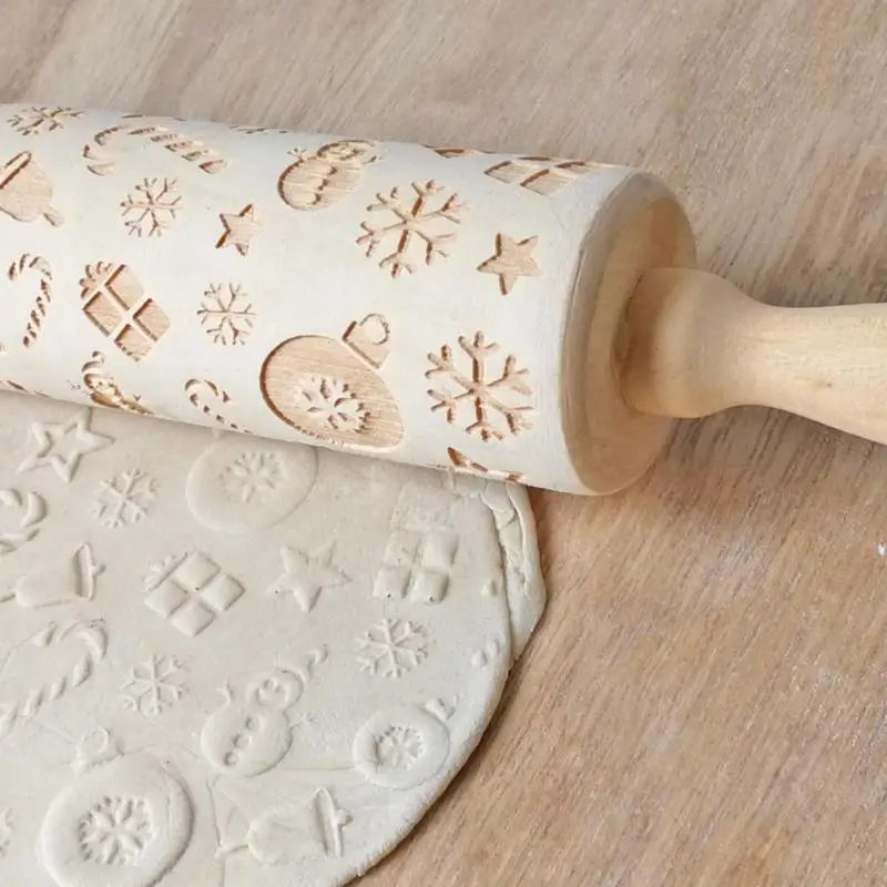 Christmasr тиснение скалка для выпечки печенья лапши печенье, фондан, пирог тесто палочка инструмент для выпечки подарок шаблон лаза
