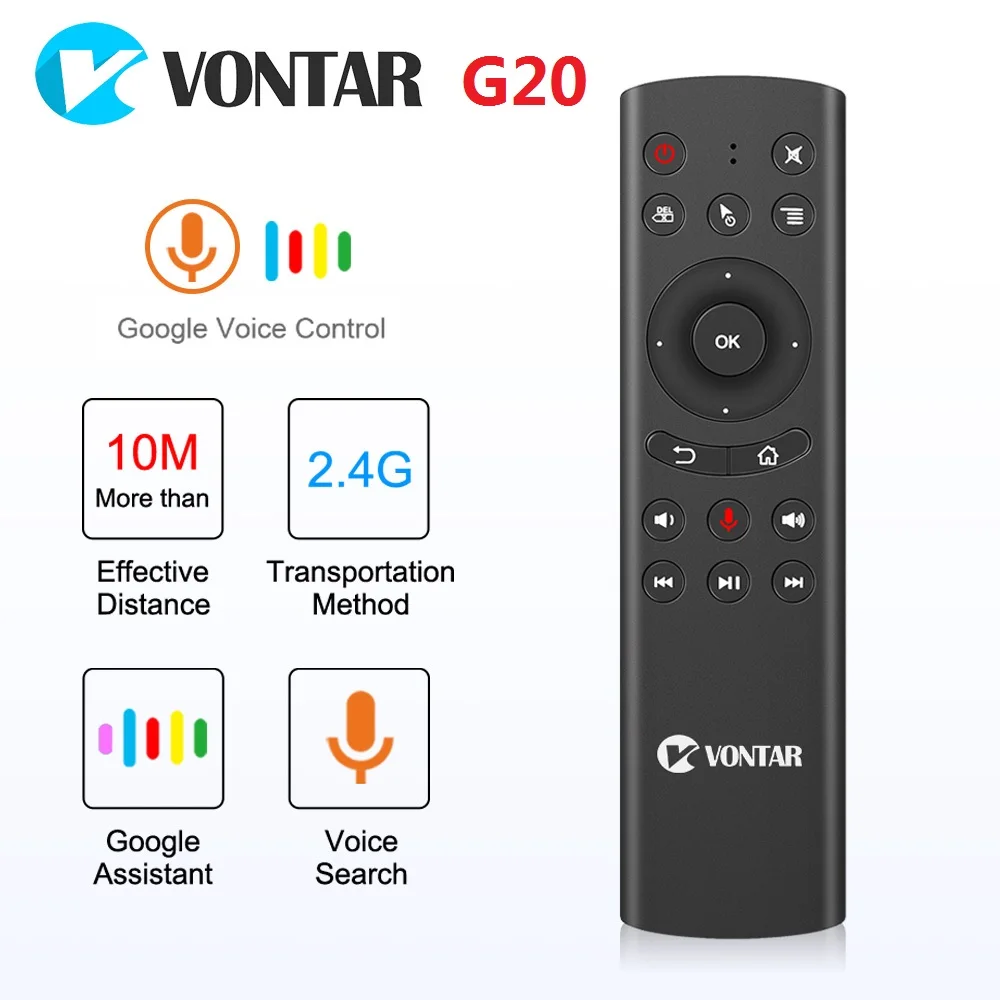 VONTAR H17 G20 голосовое дистанционное управление 2,4G Беспроводная воздушная мышь с ИК обучающим микрофоном гироскоп для Android tv Box Мини ПК - Color: G20 with gyro