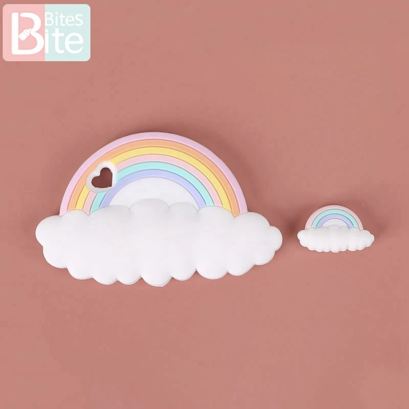 5pcs Silicone Beads Baby Teether Rainbow Cloud Tiny Rod Rodent Food Grade Teeth DIY Pacifier Chain Nursing Bracelet Baby Product