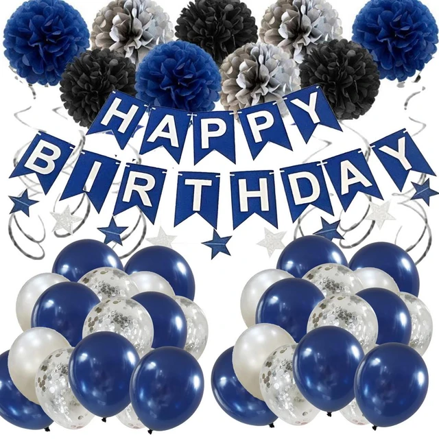 Ballon aluminium joyeux anniversaire bleu