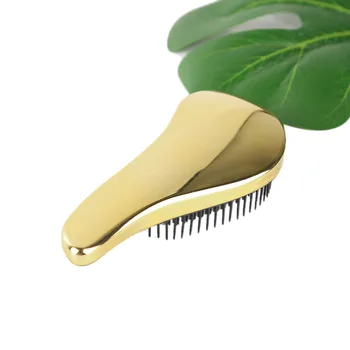 

1pc Magic Anti-Static Hair Brush Handle Plastic Electroplate Comb Shower Shampoo Massage Comb Salon Hair Styling Tools Gold