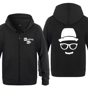 

Breaking Bad Heisenberg Hip Hop Sweatshirts Men 2018 Mens Zipper Hooded Fleece Hoodies Cardigans