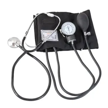 

Manual blood pressure watch with stethoscope Aluminum alloy Arm type sphygmomanometer Double headed stethoscope 1 Set