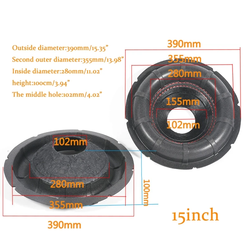 Cone de Papel Audio Poderoso 10 12 15 Polegada do Woofer do Orador Grande Surround com Papel Não Pressionado do Cilindro do Papel do Tampão de Poeira - Image 3