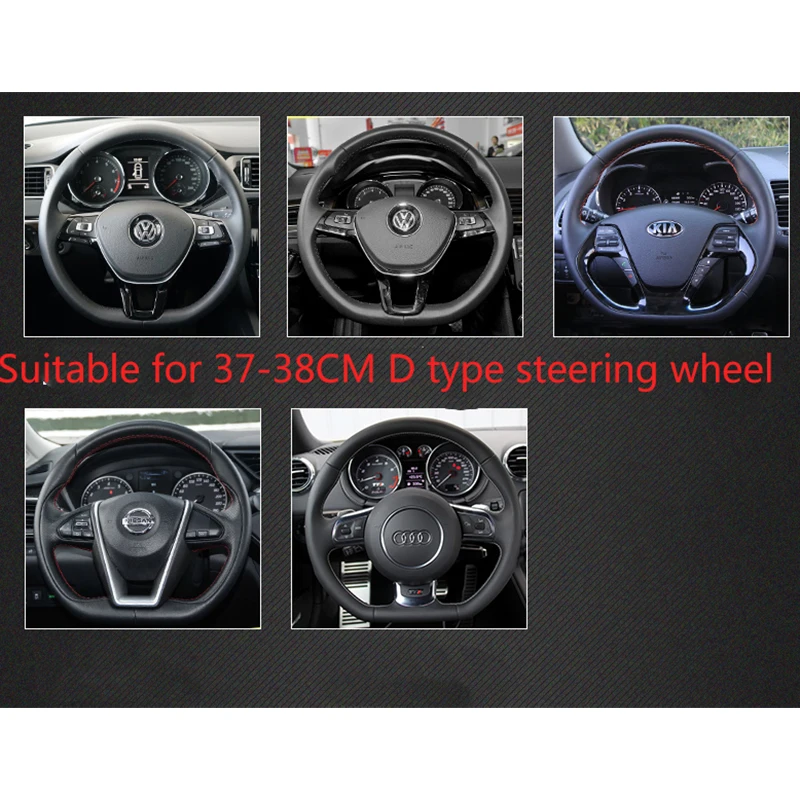 Car Steering Wheel Cover D Type PU Leather For Nissan X-trail Qashqai Rogue Sport Rogue 2017 2018 2019 2020 2021 Altima Versa car windshield sun shade