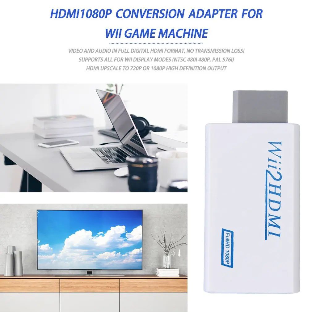 Для Wii TO HDMI конвертер Wii2HDMI с 3 5 мм аудио видео выход автоматический Upscaler адаптер