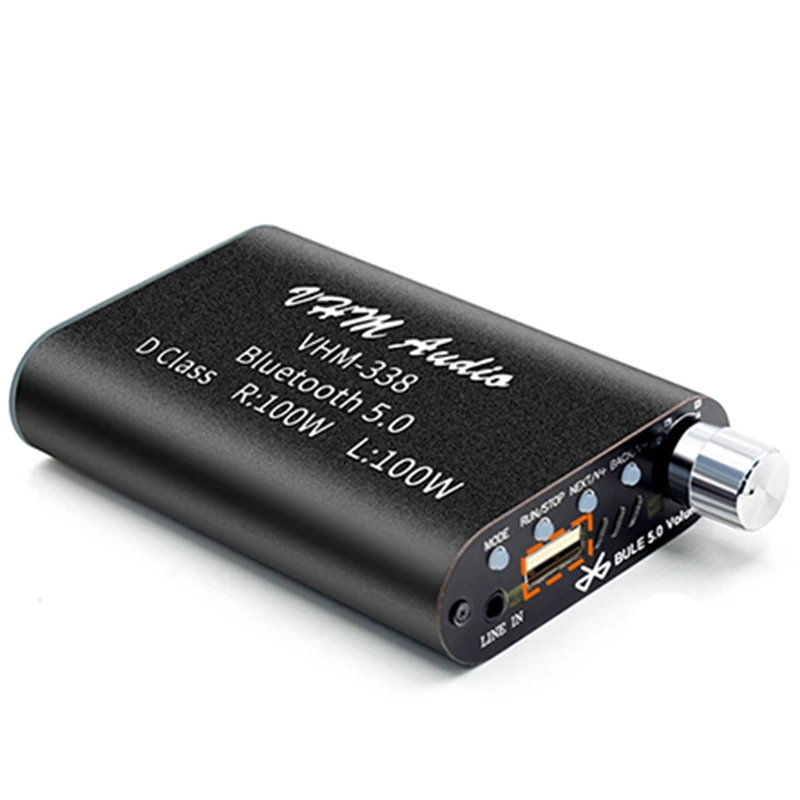 VHM338 Mini Bluetooth 5 0 Digital Amplifier Hifi Stereo Wireless Audio Receiver Power Amp 100W 100W Car Sound Amplifiers
