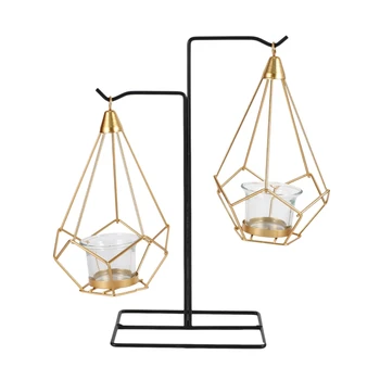 

Nordic Geometric Candlestick Multifunctional Home Decoration Iron Candle Holder Wedding Candlelight Dinner Decoration