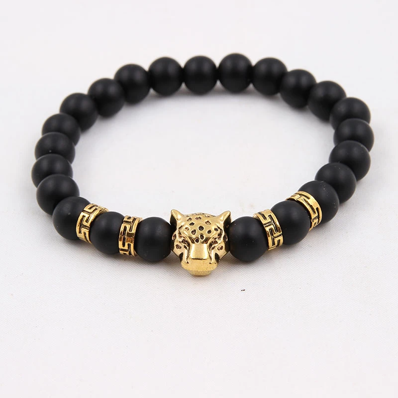 Tolk Dårlig faktor lejer Fashion Men Lion Head Buddha Bead Bracelet Black Lava Stone Beads Charm  Bracelets & Bangles For Men Women Accessories Gift - Bracelets - AliExpress