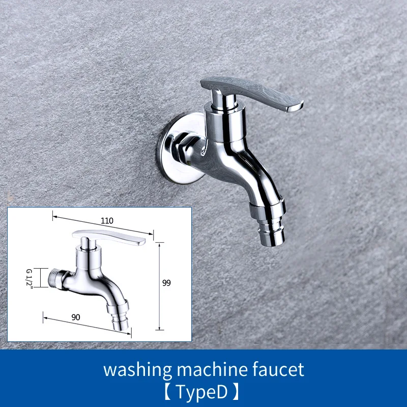  Wall Mounted Lengthen Washing Machine Tap Mop Pool Tap Garden Outdoor Water Modern Kitchen Bathroom
