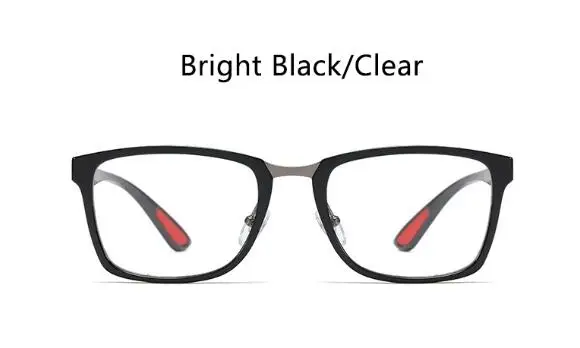 bright black clear Новейшие мужские оптические оправы TR90 прозрачные линзы без рецепта очки Роскошные винтажные квадратные очки - Цвет оправы: bright black clear