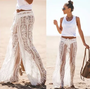 

Beach Dress For Women Swimsuit Cover Swimwear Tunics The Pareo Mesh Up Cakes Super Sexy Lace Pants Female Animal