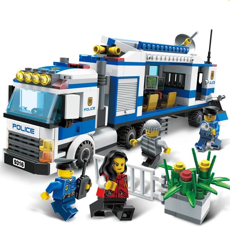 

407Pcs City Police Mobile Police Station Unit Models building toy 9316 Building Blocks compatible with city toys & hobbies