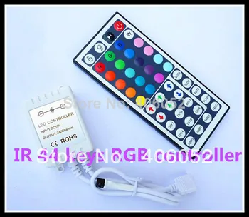 

100pcs/lot rgb ir 44 key led controller DC5V 12v - 24v for 5050/3528 led strip light and RGB LED module