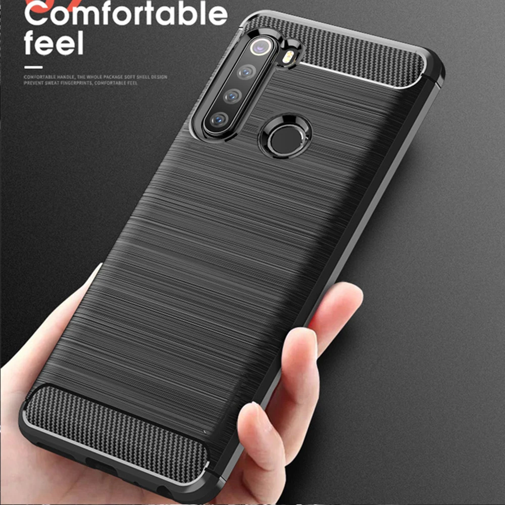 Чехол для Xiaomi Redmi Note 8 T гибкий чехол из углеродного волокна с полной защитой
