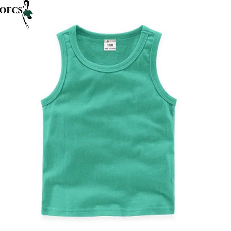 

Boys and girls sleeveless vest T-shirt children pure color summer casual and comfortable cotton clothes children Undershirt New