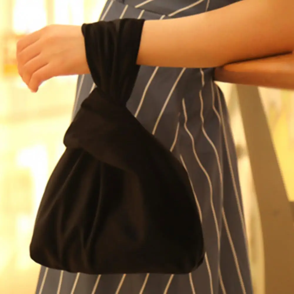 Anopo Borsa da Polso con Nodo da Donna Piccole Borsa Tote da Sera Elegante Nero