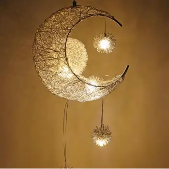 

Ceiling Lamps Modern Pendant LED Moon Star Chandelier Children Bedroom Hanging Lamp Christmas Decorations for Home Fixture Light