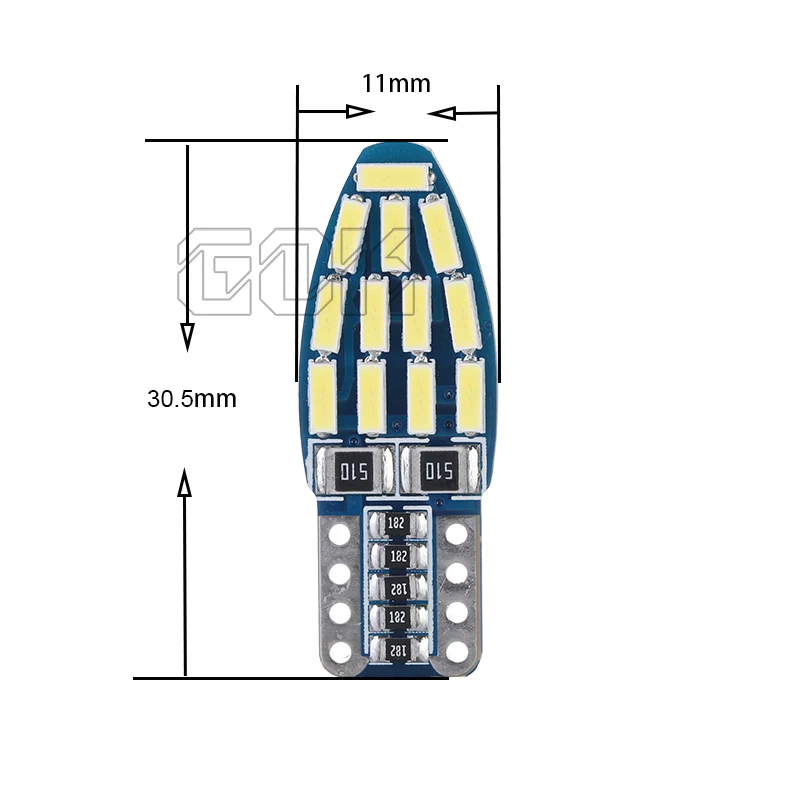100 шт. Авто T10 led canbus w5w Led t10 24smd 4014 Автомобильный Smd светильник 194 Светодиодная