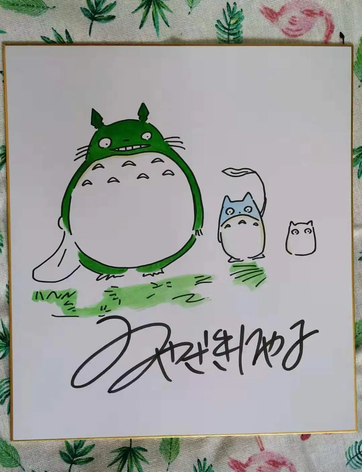 hand drawn Miyazaki Hayao autographed Shikishi Art Board Tonari no Totoro rare 890A