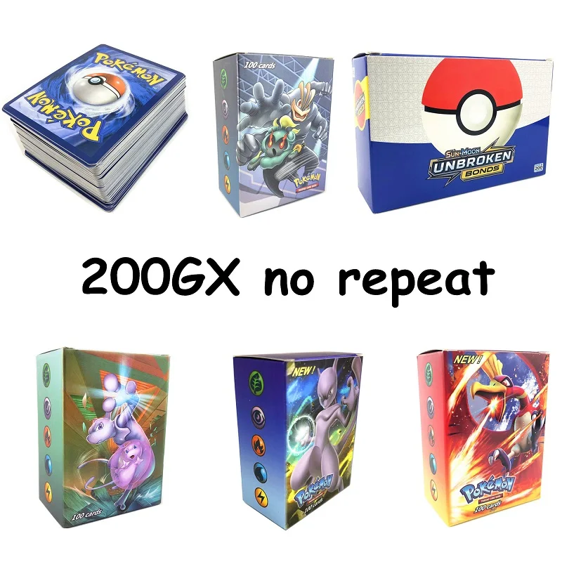 300 шт без повтора Pokemones card GX сияющая Такара TOMY игра битва карт торговая детская игрушка