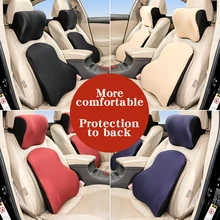 Автомобильная подушка, Автомобильная подушка для спины и поясницы, Комплект подушек для шеи, подголовник для автомобиля, подушка для спины с эффектом памяти, хлопок