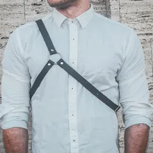 Готический жгут гей мода панк кожаный ремень безопасности тела Связывание одно плечо панк в готическом стиле БДСМ рейв Регулируемый Панк слинг костюм