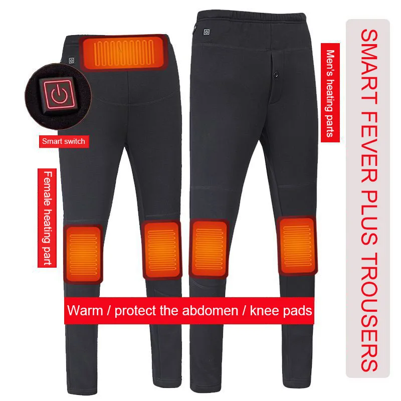Уличные штаны для мужчин и женщин с USB подогревом зимние супер теплые штаны высококачественные шерстяные длинные штаны для пожилых и детей