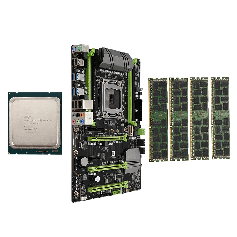 HOT-X79-P3 LGA2011 материнская плата комбо набор с E5 1650 V2 Процессор 4X8 Гб оперативной памяти, 32 Гб встроенной памяти, DDR3 Оперативная память 4-Ch 1600 МГц регистровая и ecc-память NGFF M.2 слот SSD