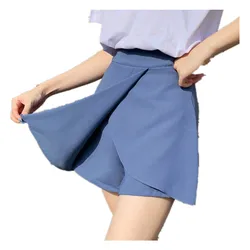 High Waist Sexy Chiffon Women Irregular Skirt Shorts Fashion Casual Solid A-Line Mini Skirts Slim Sweet Wide Leg Skirt Shorts