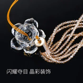 

HIGH-END CRYSTAL LOTUS FASHION PENDANT CRYSTAL FIGURINES CAR HANGING DECOR ORNAMENT FENGSHUI HANGING DANGLE CHARM CAR STYLING