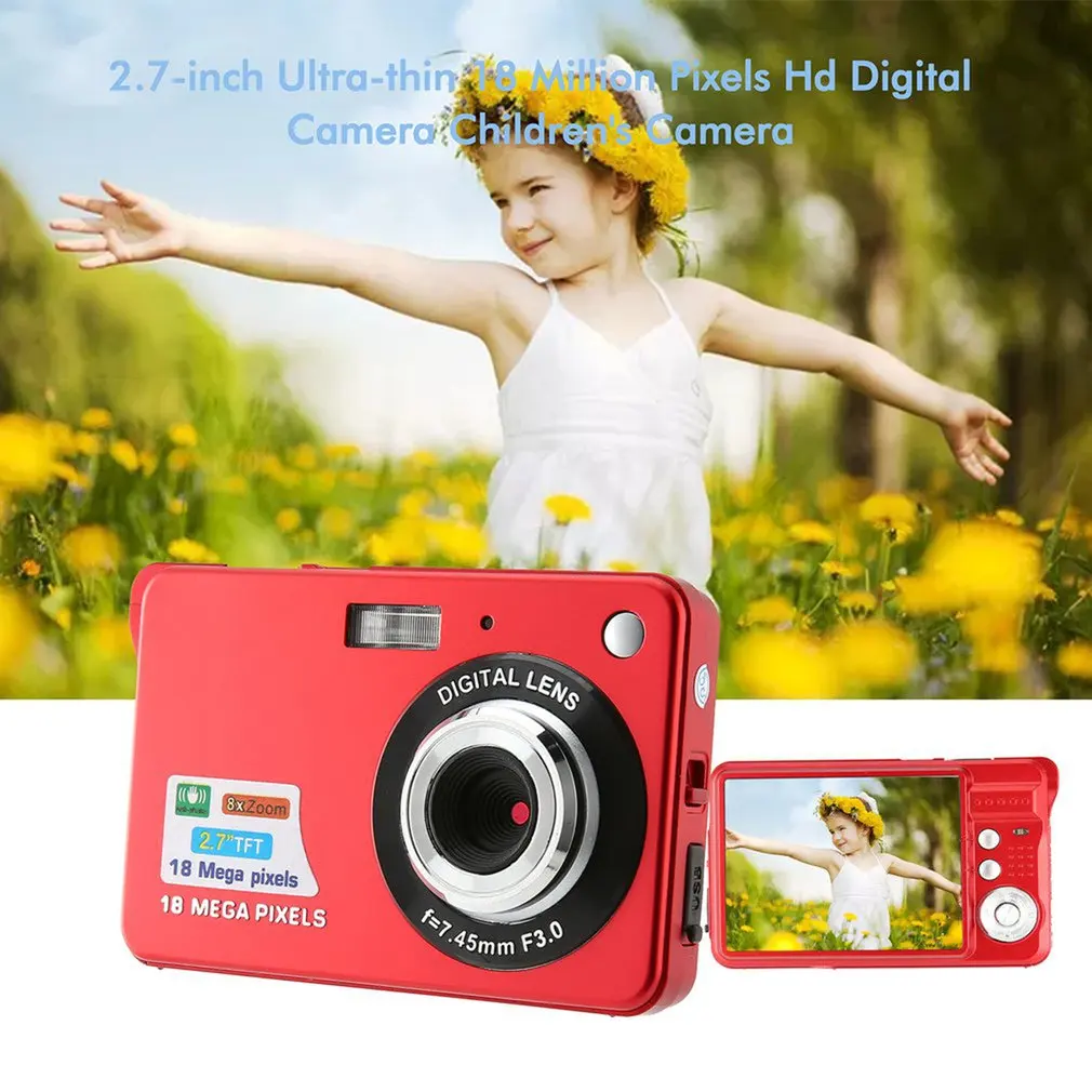 2,7 дюймов ультра-тонкая 18 МП HD цифровая камера детская камера видеокамера Цифровая Студенческая камера s День рождения лучший подарок