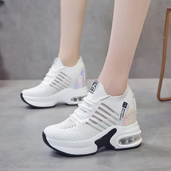 

2019 summer new comfortable breathable mesh shoes wild thick bottom increased women's shoes sports shoes women
