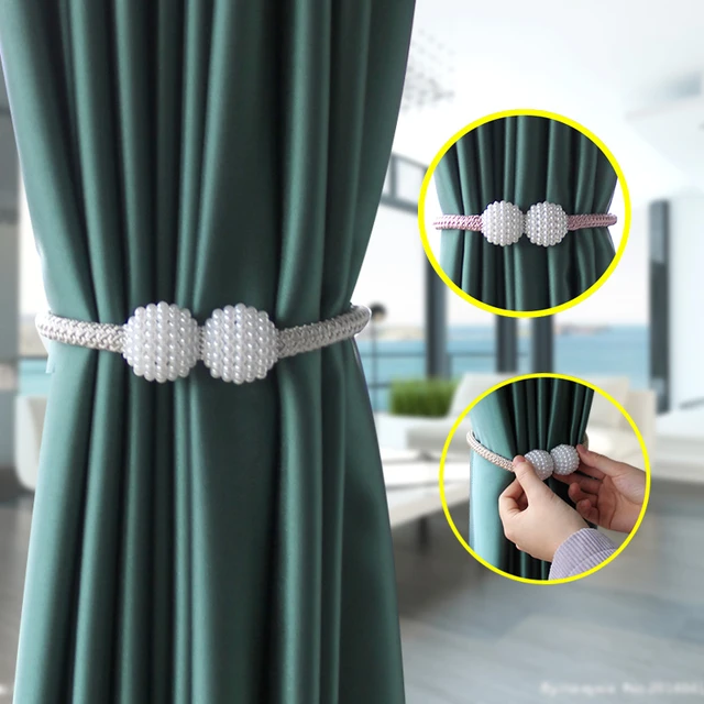 2PCS Pearl Magnetic Curtain Clip Curtain Holders Tie Back Buckle Clips  Hanging Ball Buckle Tie Back Curtain Decor Accessories - AliExpress