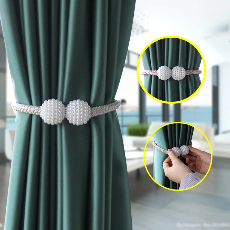 1Pc Pearl Curtain Clip Curtain Holder Tieback Buckle Clips
