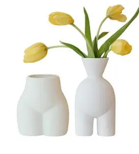 

ABSTRACT BODY ART CERAMICS VASE BUST STATUE ORNAMENTS WHITE PORCELAIN VASES FLOWER POT DESK DECORATION HOME DECORATION MODERN