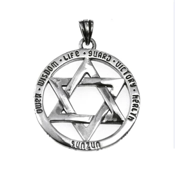 

Pure Silver Original Sterling 925 Thai Silver Hexagram Couple Vintage Solid Silver Saint Fashion Jewelry Necklace Chain Pendant