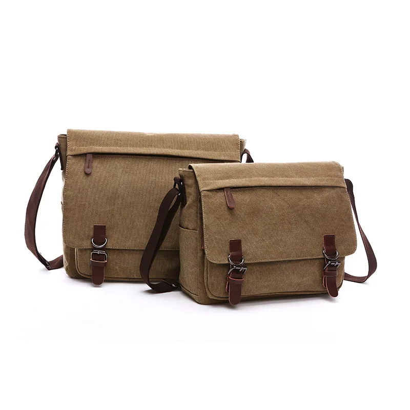 Vintage Mannen Canvas Messenger Bag Merk Business Casual Reizen
