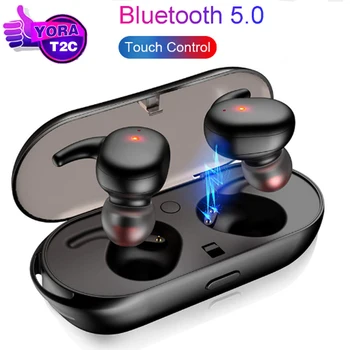 

T2C TWS Mini Bluetooth 5.0 Earphones Wireless Earbuds Mini Bluetooth Waterproof Earphones With Mic Charging Box Stereo Earbuds