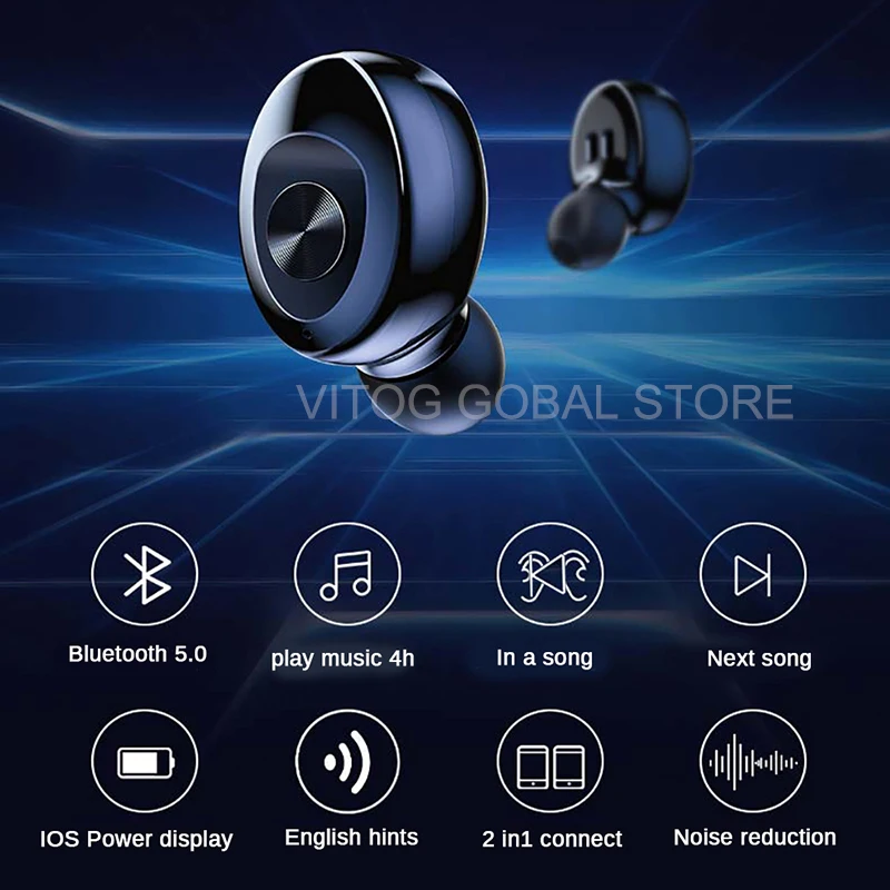 VITOG XG12, беспроводные Bluetooth наушники 5,0, наушники для huawei, Xiaomi, Oppo, HIFI, спортивные наушники, игровая гарнитура с зарядным устройством