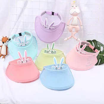 

Adjustable Empty Top Sun Hat Boys Girls Kids Summer Hat Sunscreen Caps Rabbit Ears Wing Decor Cute Hats Breathable Kids Caps