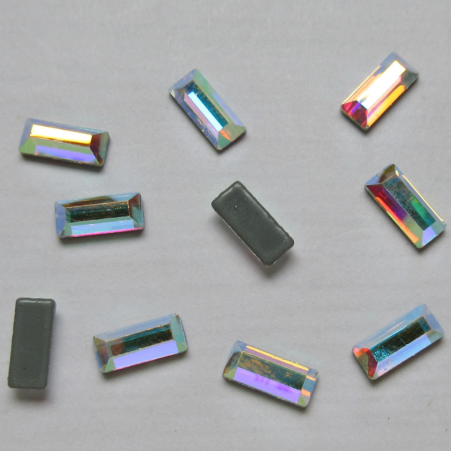 

3x7mm Small Strip Crystal AB Flat Back Hotfix Rhinestones Iron On FlatBack Crystals Baguette Rectangle Stones For DIY Clothes