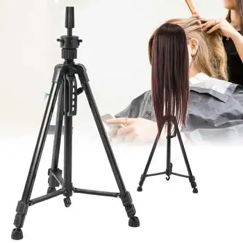 

Wig Head Stand Mannequin Tripod Adjustable Hairdressing False Head Mold Stand Bracket Hair Styling Training Tool Barber Supply