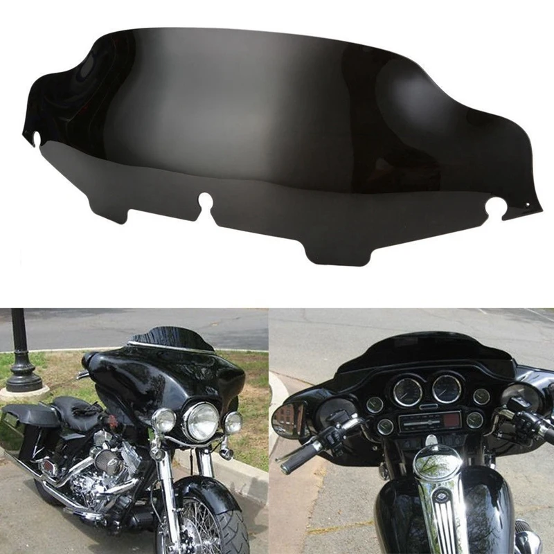 Черный дефлектор ветрового стекла мотоцикла для FLHT FLHTC FLHX Touring 1996-2013 аксессуары для мотоциклов - Цвет: 8 inch
