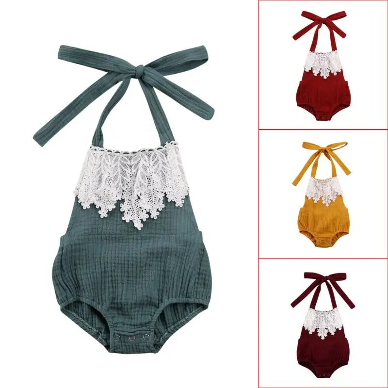 NEW 2020 Lace Newborn Baby Girl Infant Romper Bodysuit Jumpsuit Clothes Outfit Sunsuit | Мать и ребенок